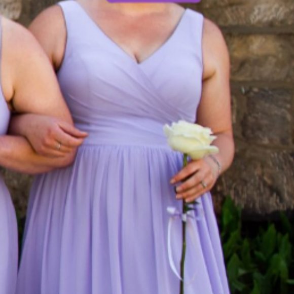 Azazie One Shoulder Lavender Gown - Picture 2 of 4
